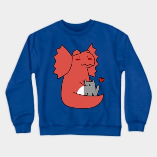 Dilophosaurus Loves Cat Crewneck Sweatshirt